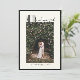 Cartes Pour Fêtes Annuelles Joyeux marié Élégant minimal photo de Noël