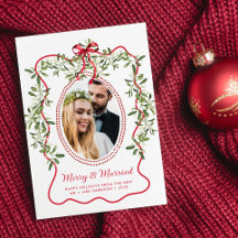 Joyeux marié Frame Wavy Frame Nouveaux mariés Phot