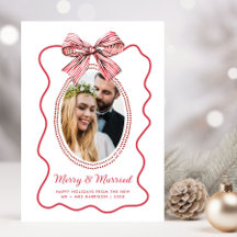 Joyeux marié Red Wavame Bow photo Noël
