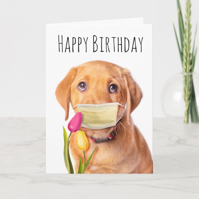 Cartes Pour Fêtes Annuelles Joyeux Marionnette d'anniversaire dans le Covid-19 (Devant)