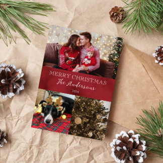 Cartes Pour Fêtes Annuelles Joyeux Maron de Noël Neige d'hiver