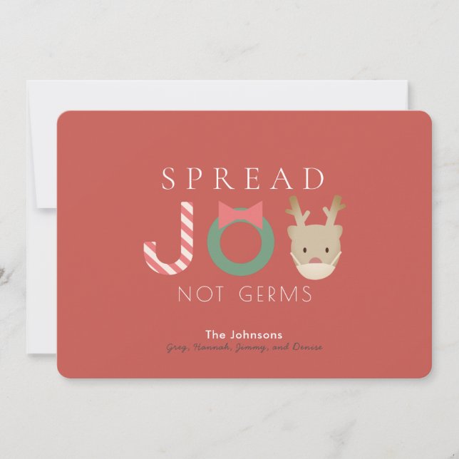 Cartes Pour Fêtes Annuelles Joyeux masques de rennes Noël rouge (Devant)