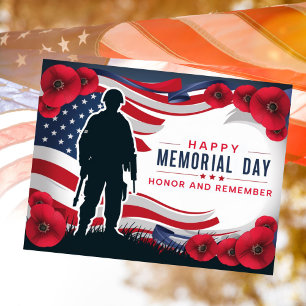 Cartes Pour Fêtes Annuelles Joyeux Memorial Day Red Poppies Militaires