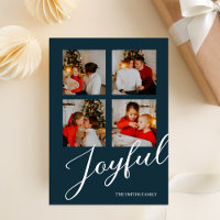 Joyeux Moderne Minimaliste Bleu Script 4 Photo