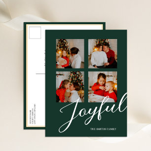 Cartes Pour Fêtes Annuelles Joyeux Moderne Minimaliste Vert Script 4 Photo