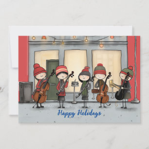 Cartes Pour Fêtes Annuelles Joyeux musiciens de rue