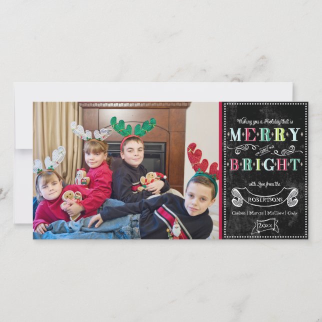 Cartes Pour Fêtes Annuelles Joyeux n Jours fériés brillants Photo moderne Noël (Devant)