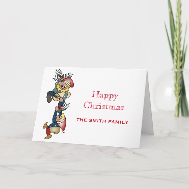Cartes Pour Fêtes Annuelles Joyeux Nains de vacances Drôle Noël (Devant)