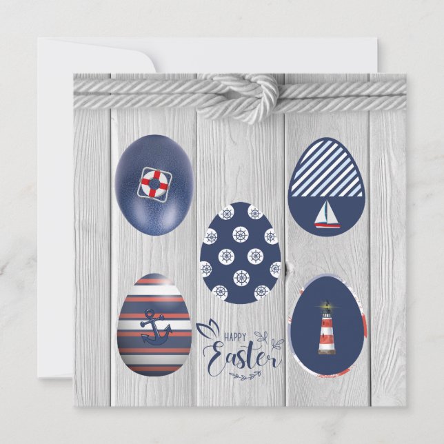 Cartes Pour Fêtes Annuelles Joyeux Nautique de Pâques La navigation côtière (Devant)
