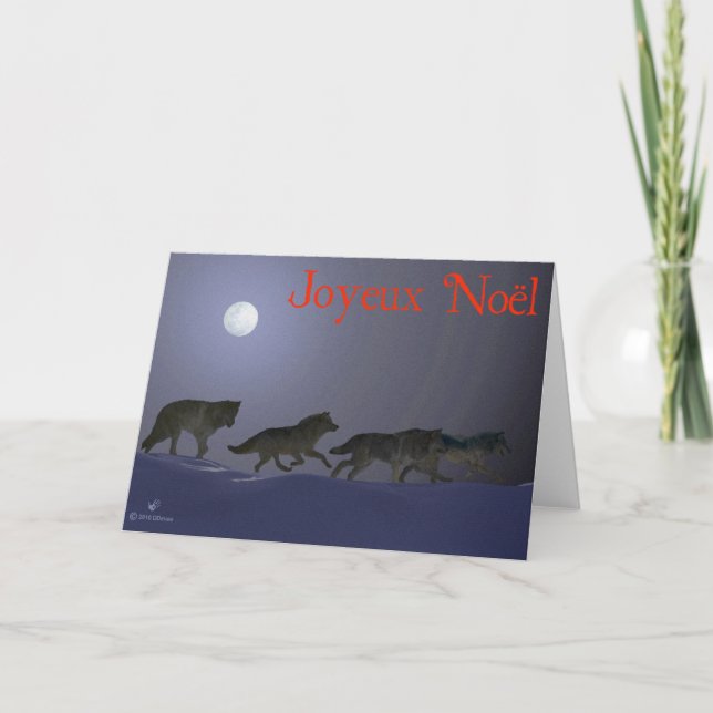 Cartes Pour Fêtes Annuelles Joyeux Noёl - Wolfpack (Devant)