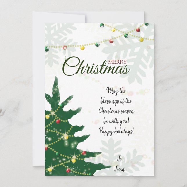 Cartes Pour Fêtes Annuelles Joyeux Noël (Devant)