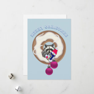 Cartes Pour Fêtes Annuelles Joyeux Noël С ute Raccoon