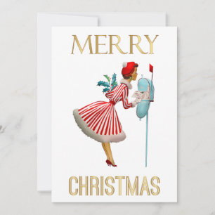 Cartes Pour Fêtes Annuelles Joyeux Noël 1950 Vintage de Noël
