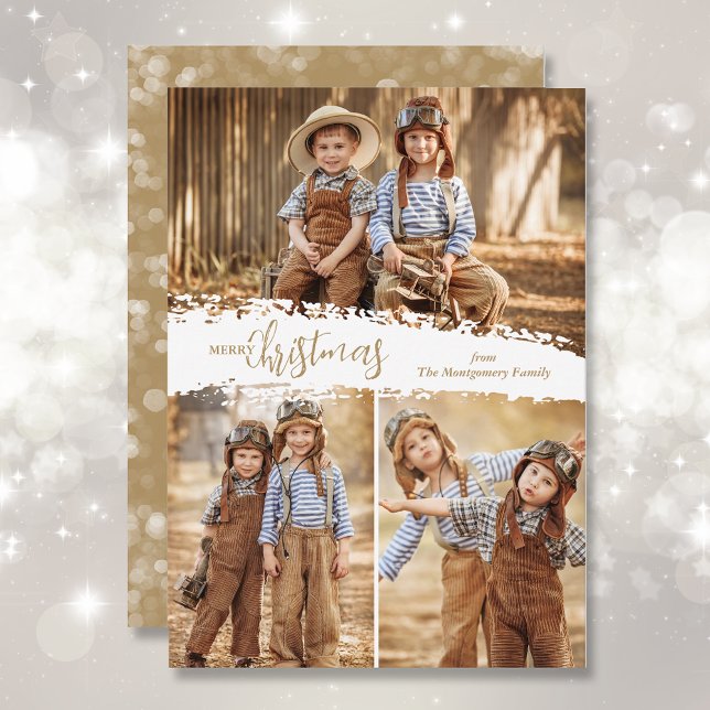 Cartes Pour Fêtes Annuelles Joyeux Noël 3 Photo Collage (Créateur téléchargé)