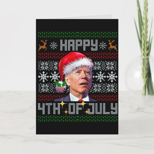 Cartes Pour Fêtes Annuelles Joyeux Noël 4 juillet Joe Biden (Devant)