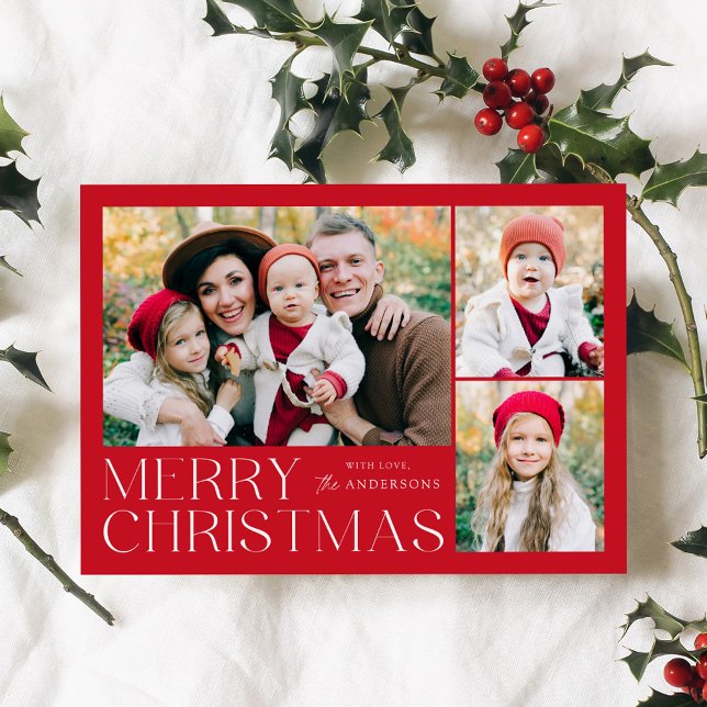Cartes Pour Fêtes Annuelles Joyeux Noël 4 photo Collage (Créateur téléchargé)