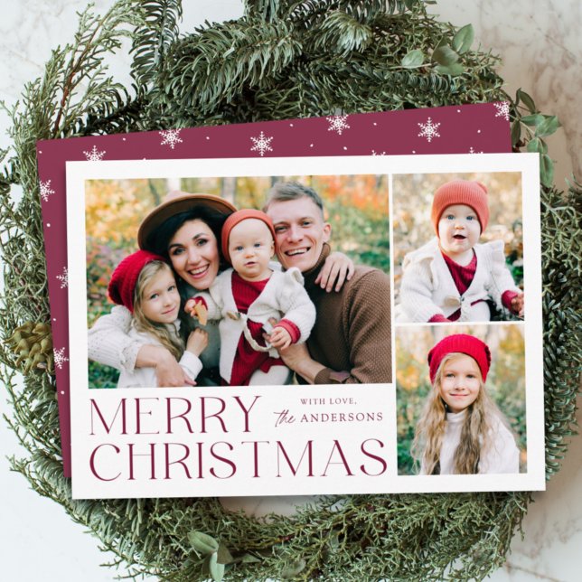 Cartes Pour Fêtes Annuelles Joyeux Noël 4 photo Collage (Créateur téléchargé)