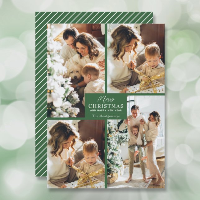 Cartes Pour Fêtes Annuelles Joyeux Noël 4 Photo Collage (Créateur téléchargé)