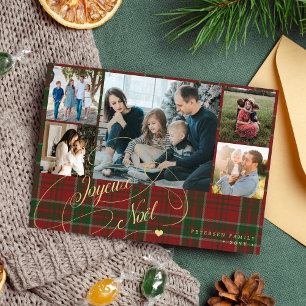 Cartes Pour Fêtes Annuelles Joyeux Noel 5 photo collage élégant Noël