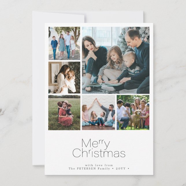 Cartes Pour Fêtes Annuelles Joyeux Noël 6 photo collage moderne (Devant)
