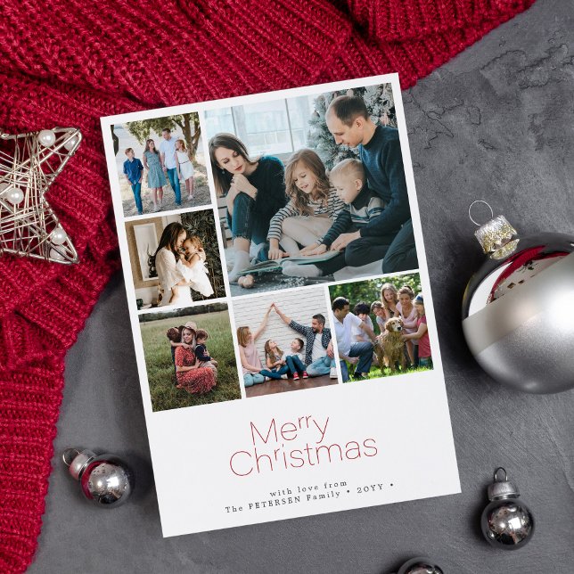 Cartes Pour Fêtes Annuelles Joyeux Noël 6 photo collage moderne (Créateur téléchargé)
