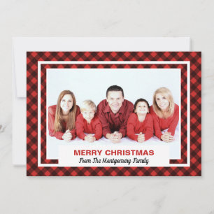 Cartes Pour Fêtes Annuelles Joyeux Noël à Buffalo rouge et noir Photo