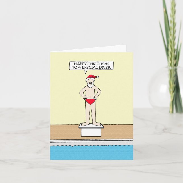 Cartes Pour Fêtes Annuelles Joyeux Noël à Diver (Devant)