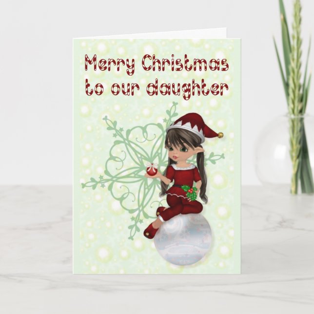 Cartes Pour Fêtes Annuelles Joyeux Noël à la fille (Devant)