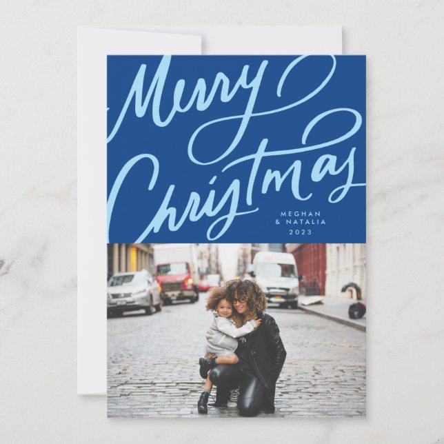 Cartes Pour Fêtes Annuelles Joyeux Noël à la main gras (Devant)