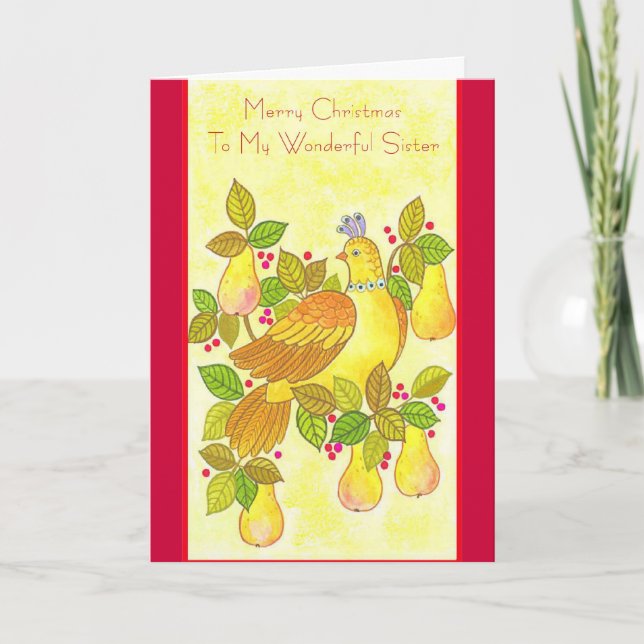 Cartes Pour Fêtes Annuelles Joyeux Noël À Ma merveilleuse Soeur (Devant)