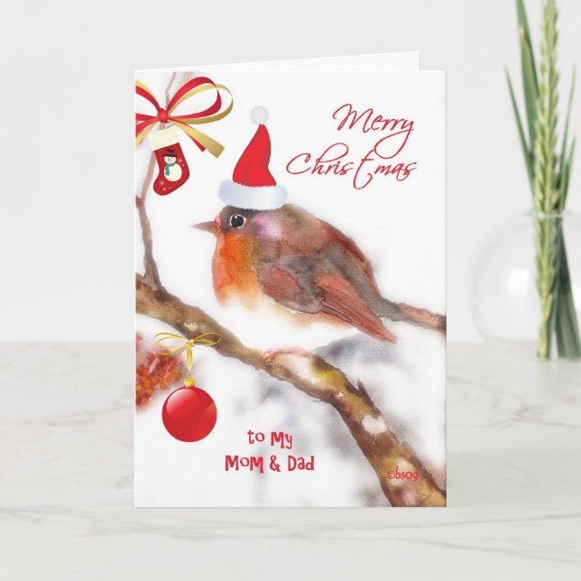 Cartes Pour Fêtes Annuelles Joyeux Noël à mes parents merveilleux (Devant)