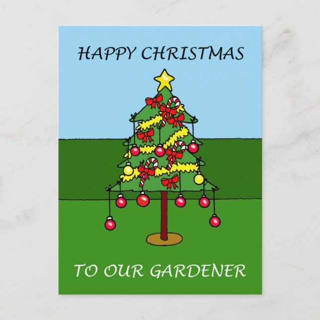 Cartes Pour Fêtes Annuelles Joyeux Noël à notre jardinier (Devant)