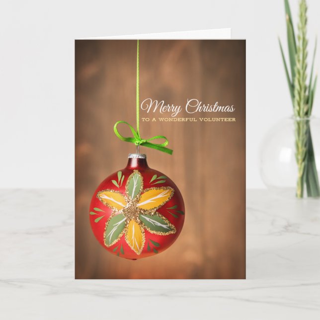 Cartes Pour Fêtes Annuelles Joyeux Noël à un bénévole merveilleux (Devant)