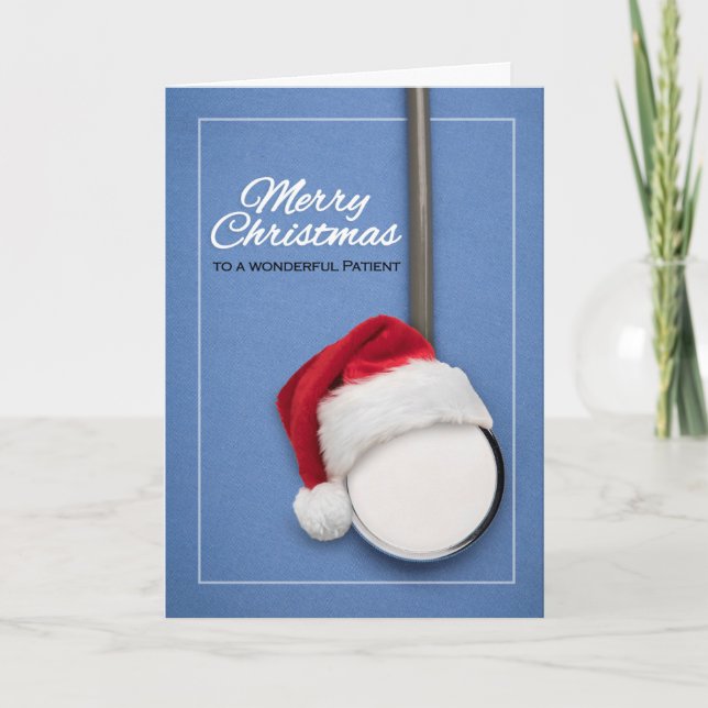 Cartes Pour Fêtes Annuelles Joyeux Noël à un merveilleux stéthoscope patient (Devant)