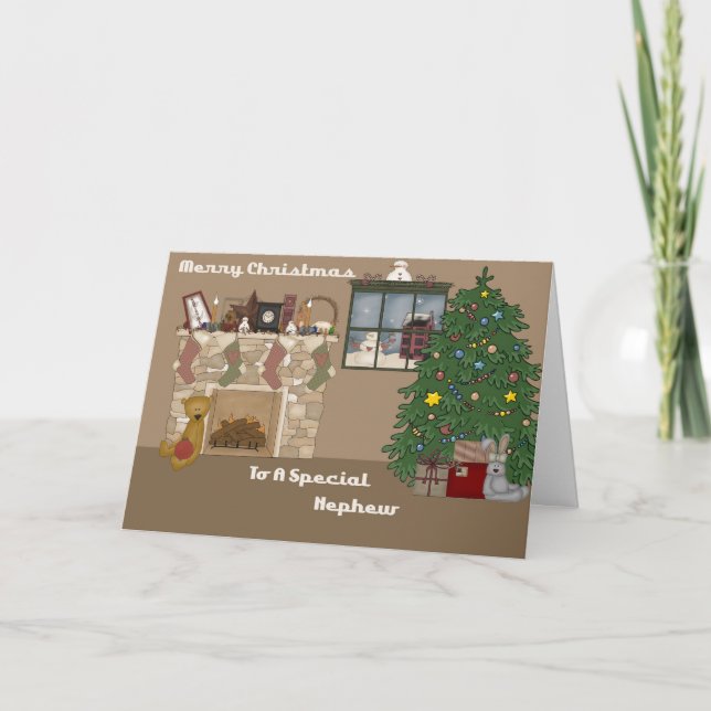 Cartes Pour Fêtes Annuelles Joyeux Noël À Un Nephew Spécial (Devant)