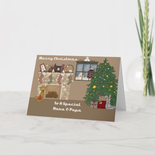 Cartes Pour Fêtes Annuelles Joyeux Noël À Un Spécial Nana & Papa (Devant)