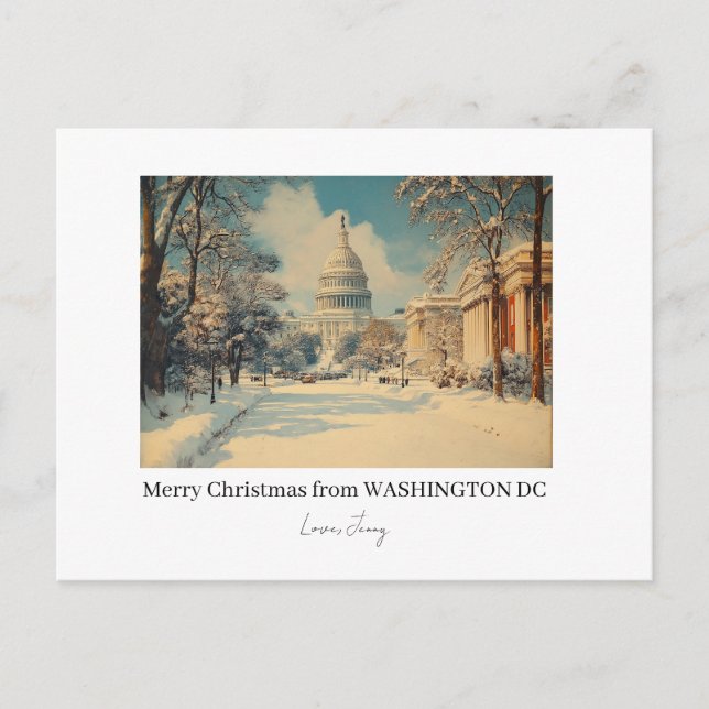 Cartes Pour Fêtes Annuelles Joyeux Noël à Washington DC (Devant)