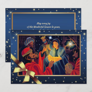 Cartes Pour Fêtes Annuelles Joyeux Noël. Adoration des Mages