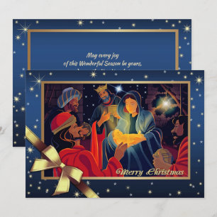 Cartes Pour Fêtes Annuelles Joyeux Noël. Adoration des Mages