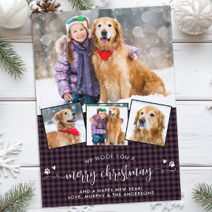 Cartes Pour Fêtes Annuelles Joyeux Noël Amoureux des chiens Ferme Photo Collag