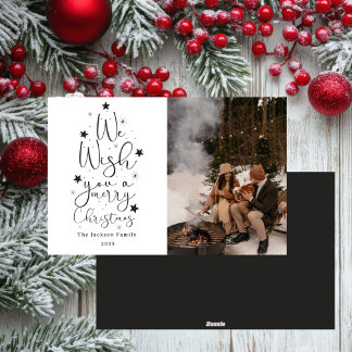 Cartes Pour Fêtes Annuelles Joyeux Noël amusant famille photo Vacances