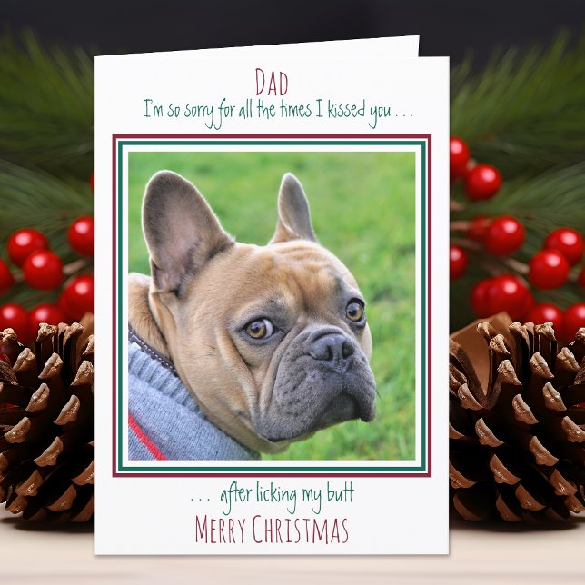 Cartes Pour Fêtes Annuelles Joyeux Noël animal de compagnie Photo Drôle Chien  (Créateur téléchargé)