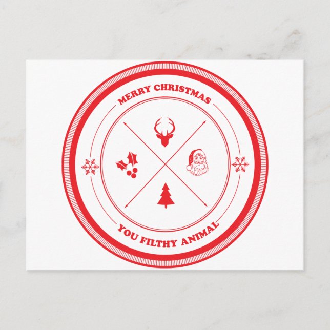 Cartes Pour Fêtes Annuelles Joyeux Noël, animal sale (Devant)