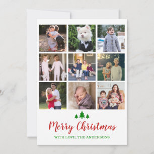 Cartes Pour Fêtes Annuelles Joyeux Noël année en revue 12 Photo Collage