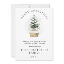 Joyeux Noël aquarelle blanc et vert