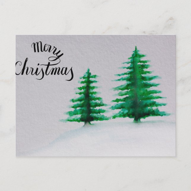 Cartes Pour Fêtes Annuelles Joyeux Noël, aquarelle de Noël (Devant)