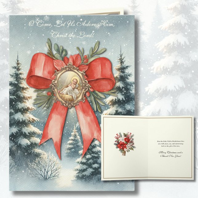 Cartes Pour Fêtes Annuelles Joyeux Noël Aquarelle Enfant Jésus (Créateur téléchargé)