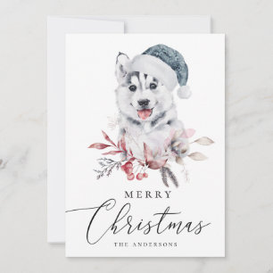 Cartes Pour Fêtes Annuelles Joyeux Noël. Aquarelle feuilletée. animal mignon