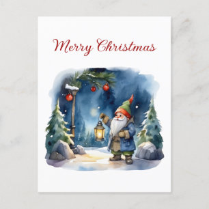 Cartes Pour Fêtes Annuelles Joyeux Noël aquarelle Gnome