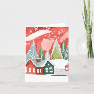 Cartes Pour Fêtes Annuelles Joyeux Noël   Aquarelle rouge